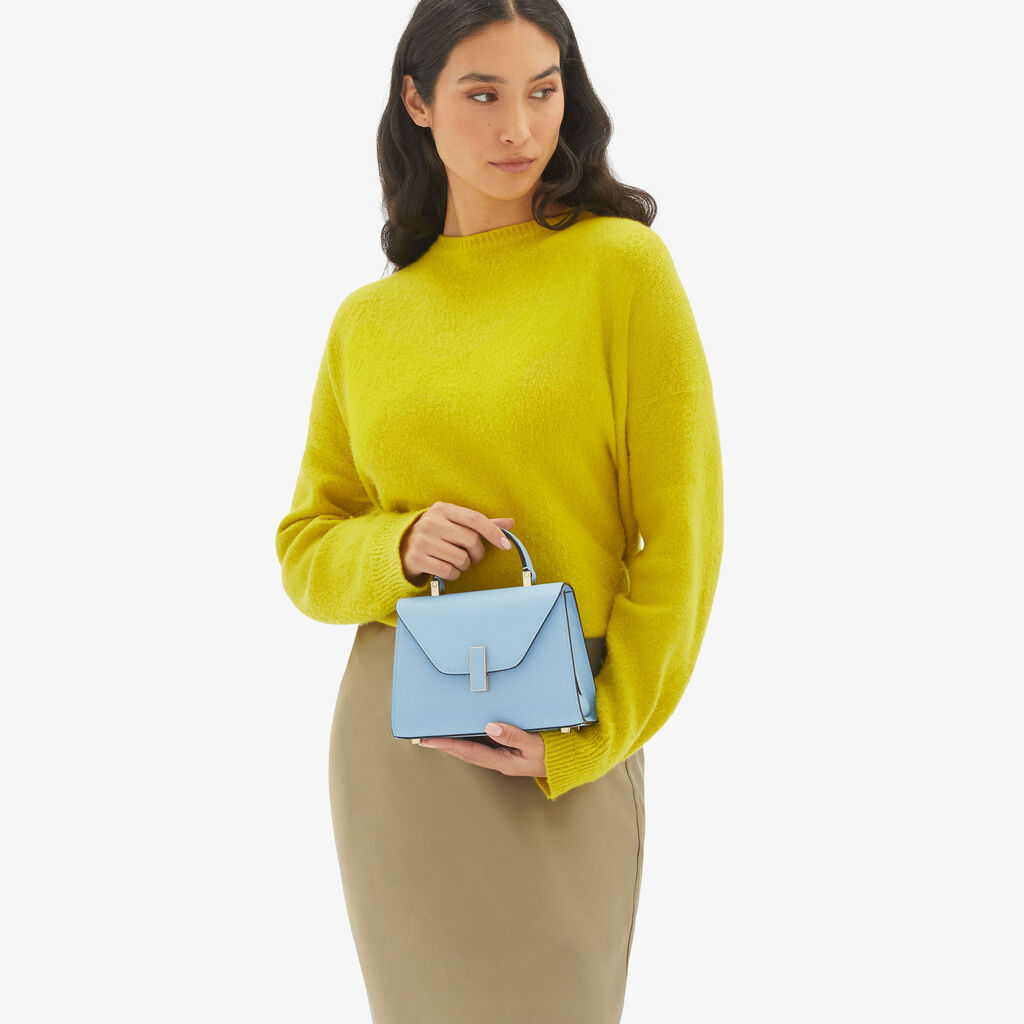 Valextra Borsa tracolla da Donna in Pelle rigida Blu | Valextra Iside Presa