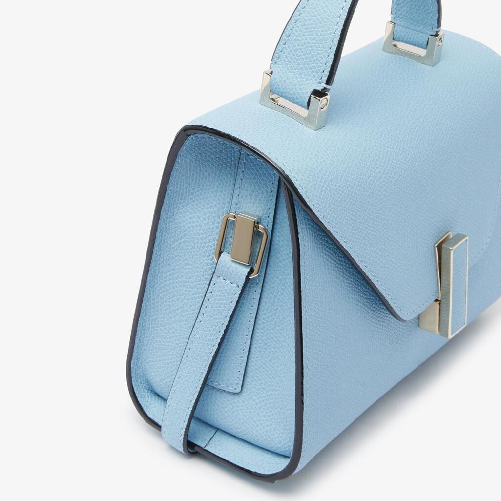 Valextra Borsa tracolla da Donna in Pelle rigida Blu | Valextra Iside Presa