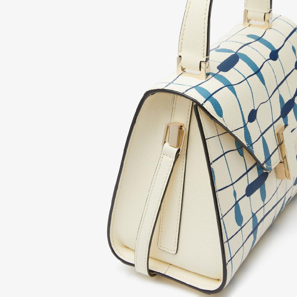 Valextra Borsa a mano Donna Mini in Pelle Bianca e Blu | Valextra Iside Sconto