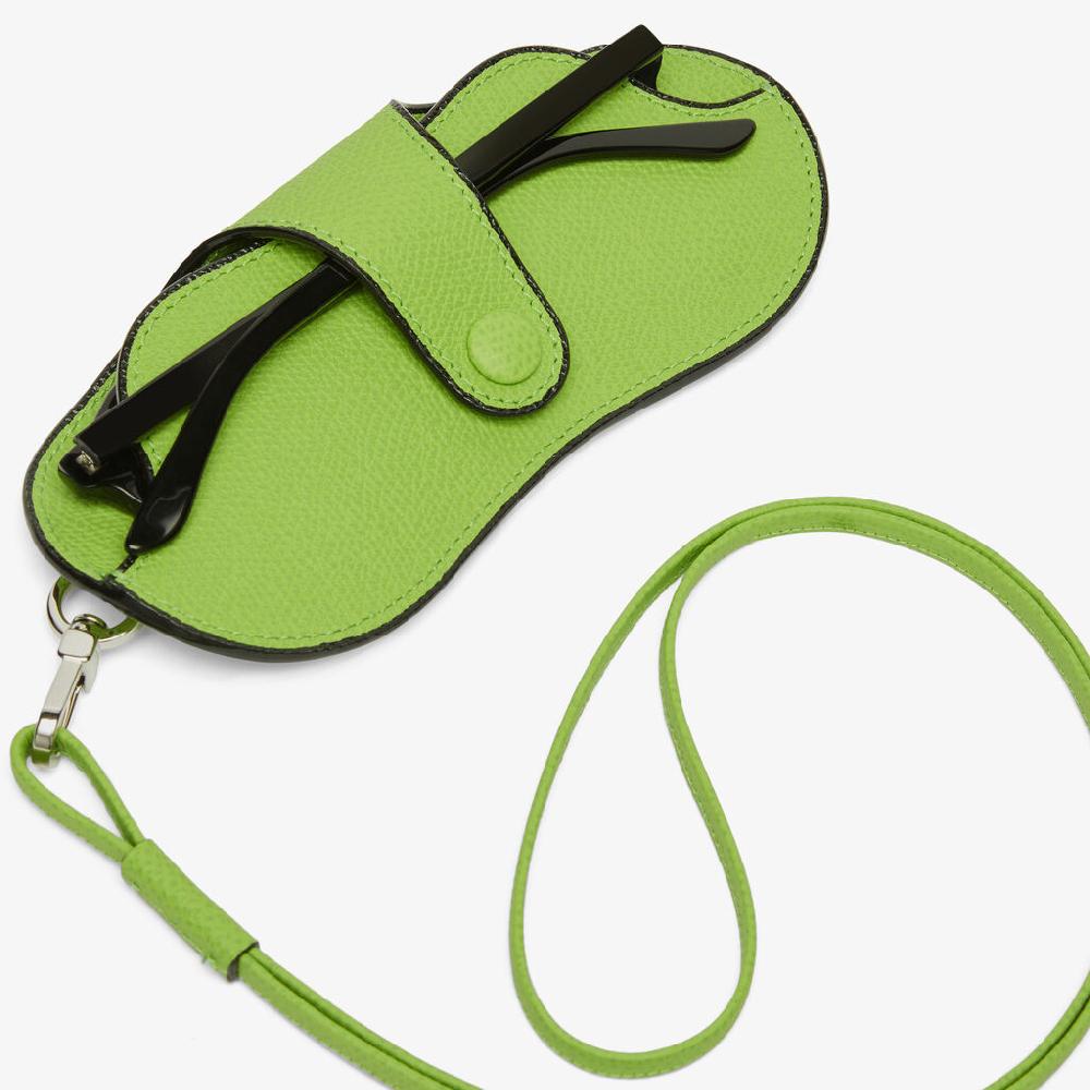 Valextra Custodia occhiali da Donna in Pelle Verde di Lusso | Valextra Moda