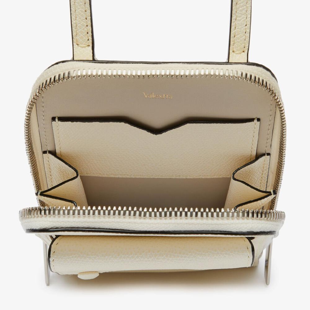 Valextra Porta telefono da Donna in Pelle Bianca | Valextra Pocket In Linea