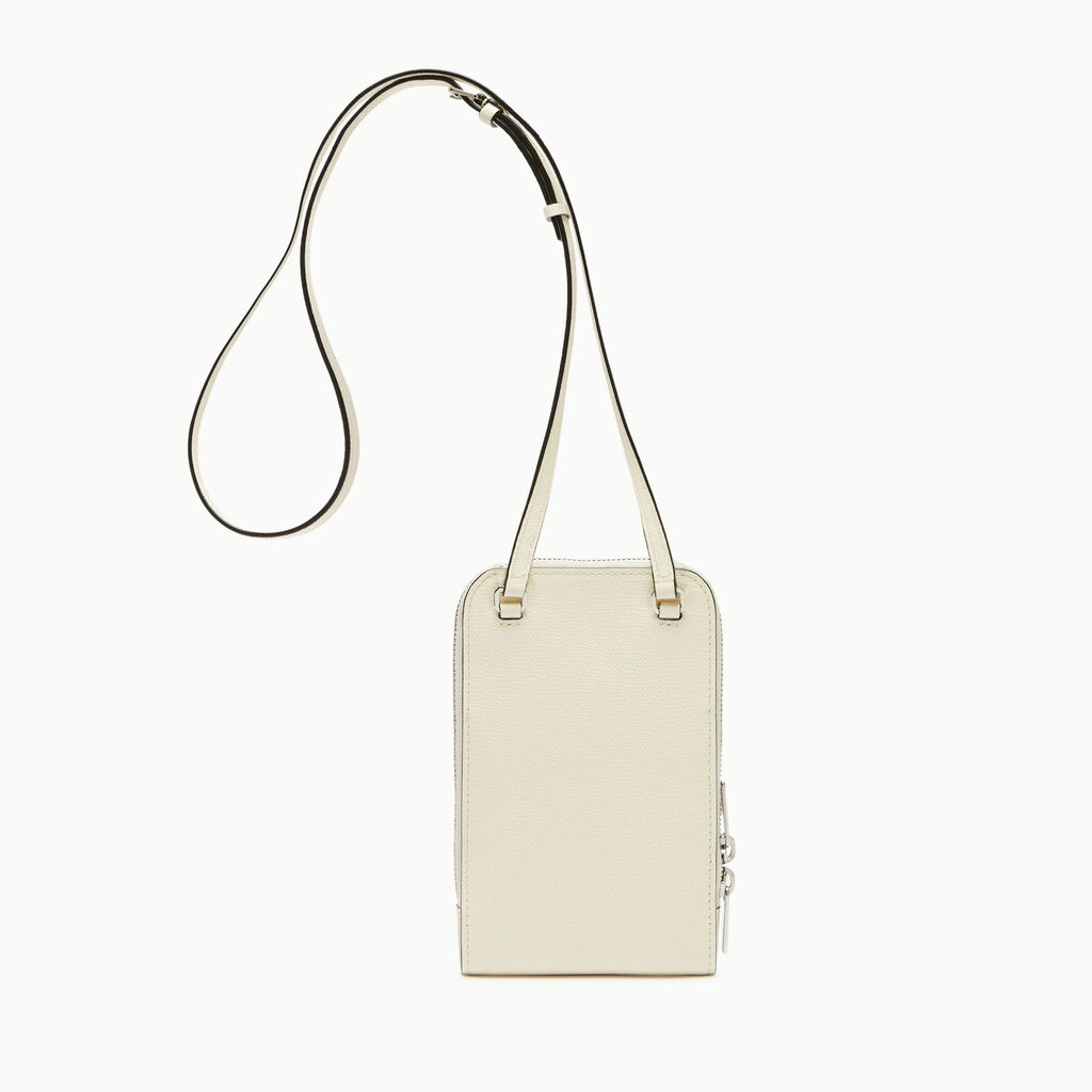 Valextra Porta telefono da Donna in Pelle Bianca | Valextra Pocket In Linea