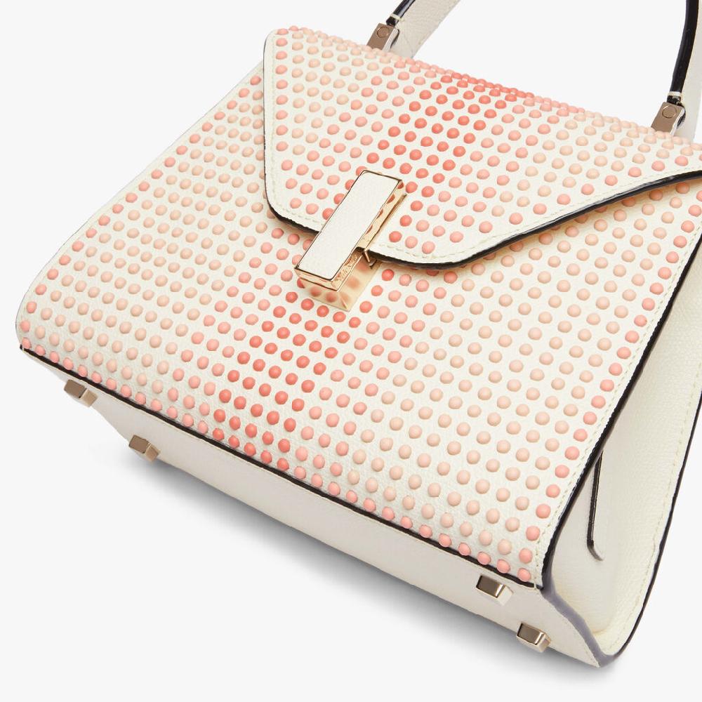 Valextra Borsa Donna con borchie Rosa in Pelle Bianca | Valextra Iside Spedizione Gratuita