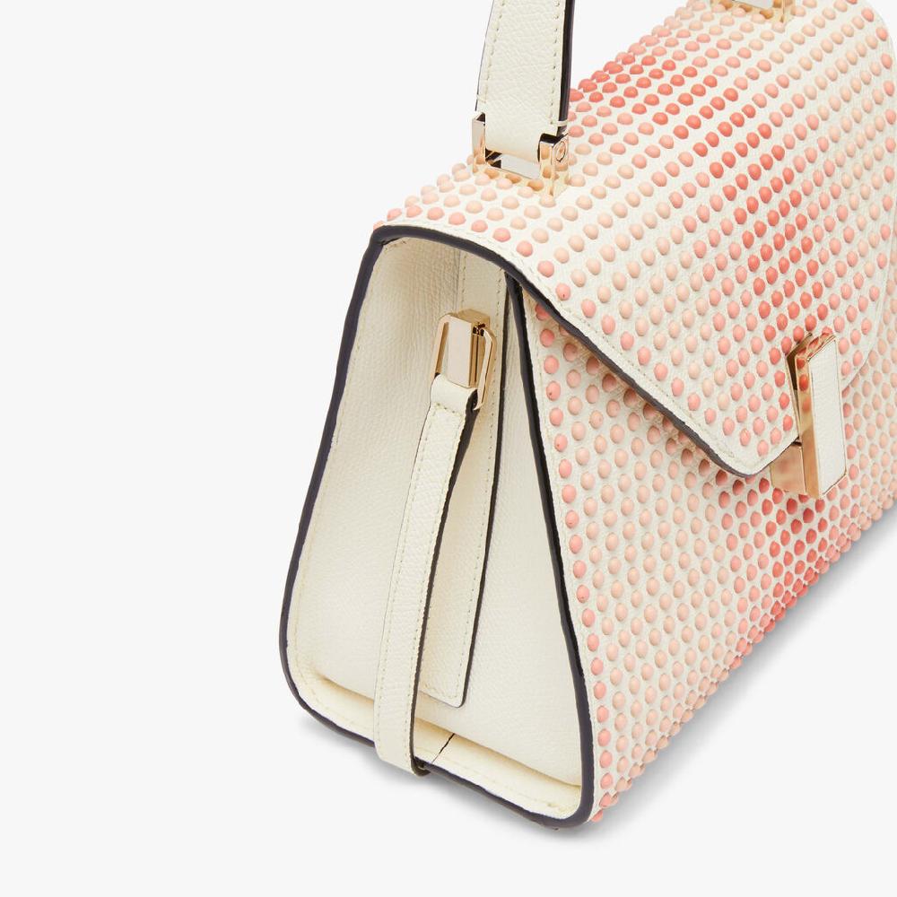 Valextra Borsa Donna con borchie Rosa in Pelle Bianca | Valextra Iside Spedizione Gratuita