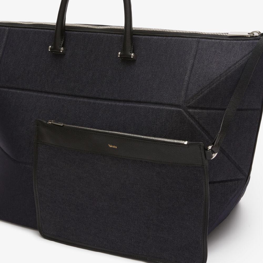 Valextra Borsa da viaggio pieghevole Blu e Nera | Valextra Poliedrica Soddisfazione Garantita