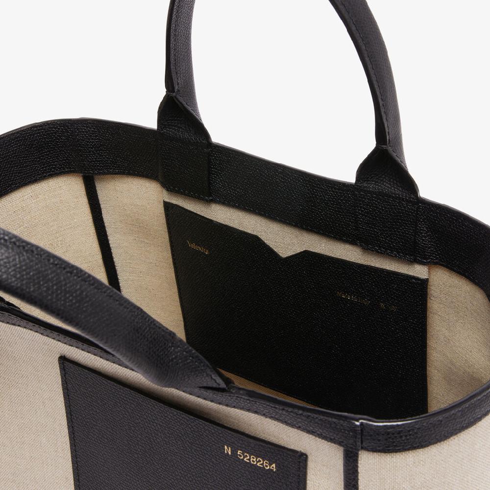 Valextra Shopping bag in canvas Mini in Tela Marrone | Valextra Qualità Garantita