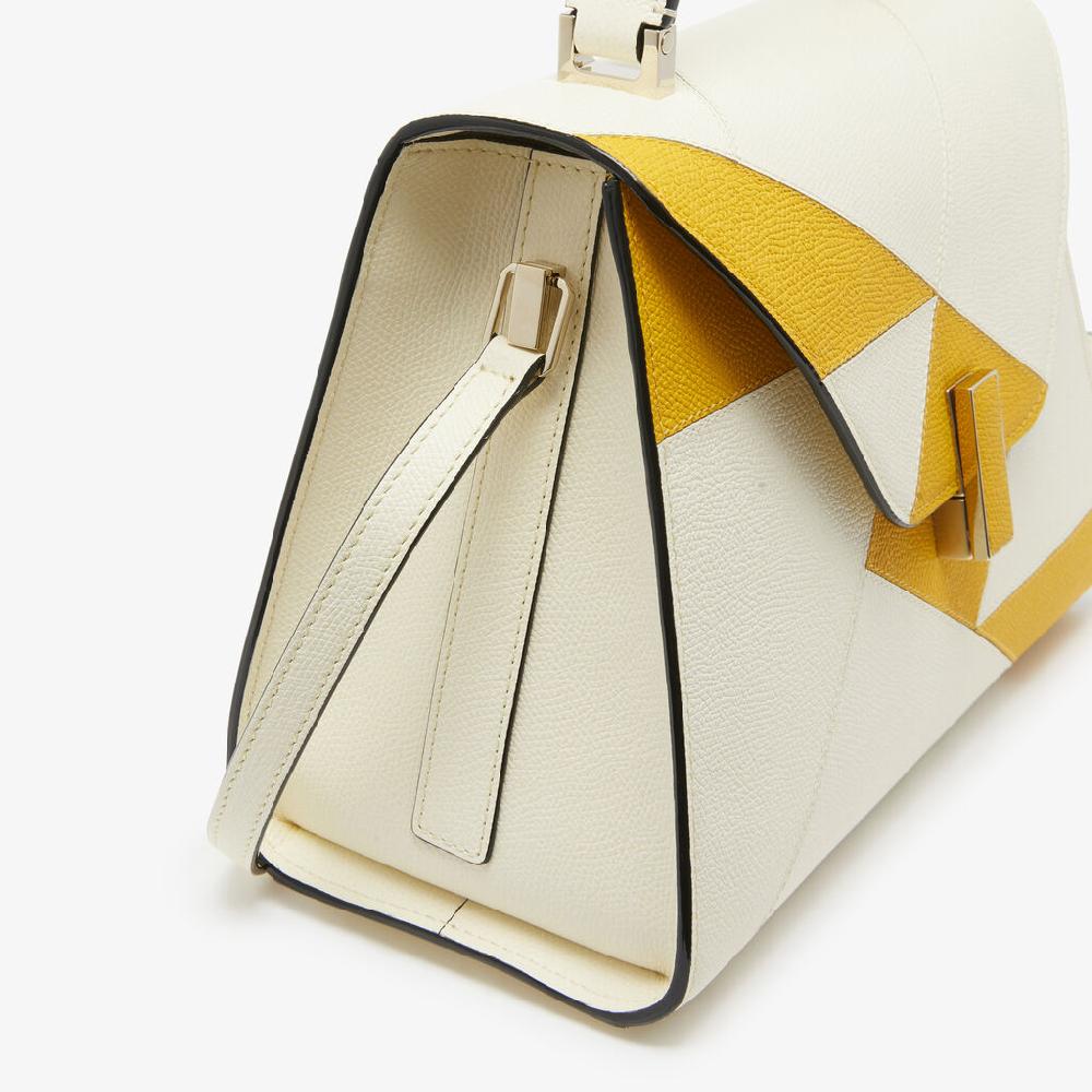 Valextra Borsa a mano da Donna Bianca e Gialla | Valextra Iside Acquista Ora