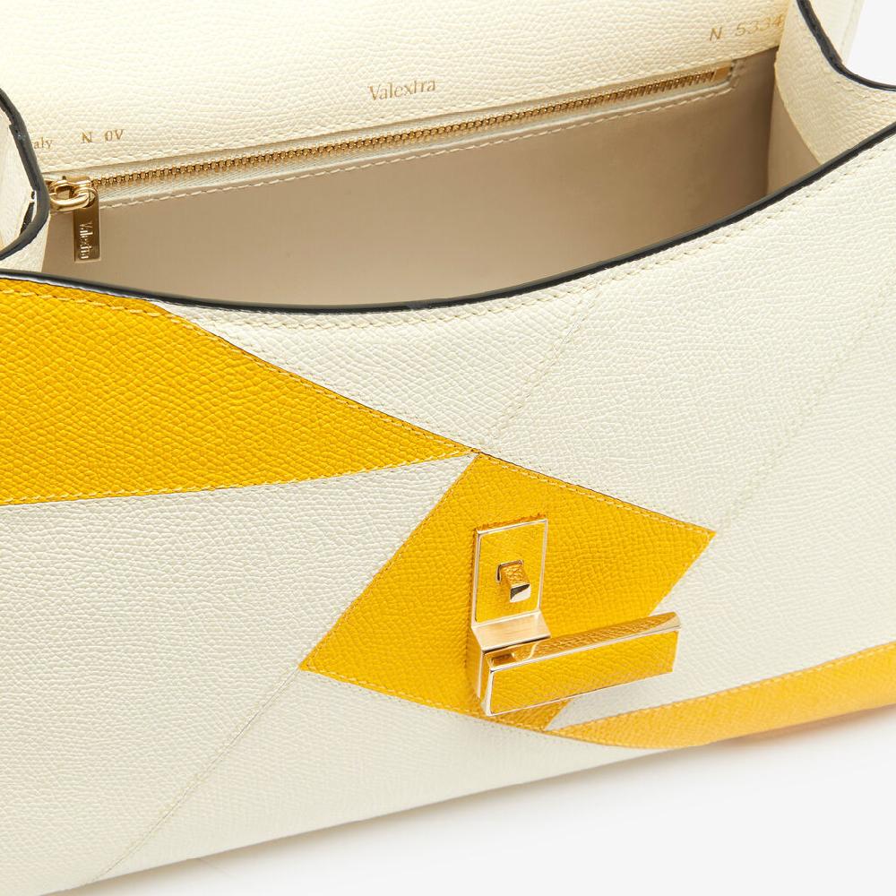 Valextra Borsa a mano da Donna Bianca e Gialla | Valextra Iside Acquista Ora