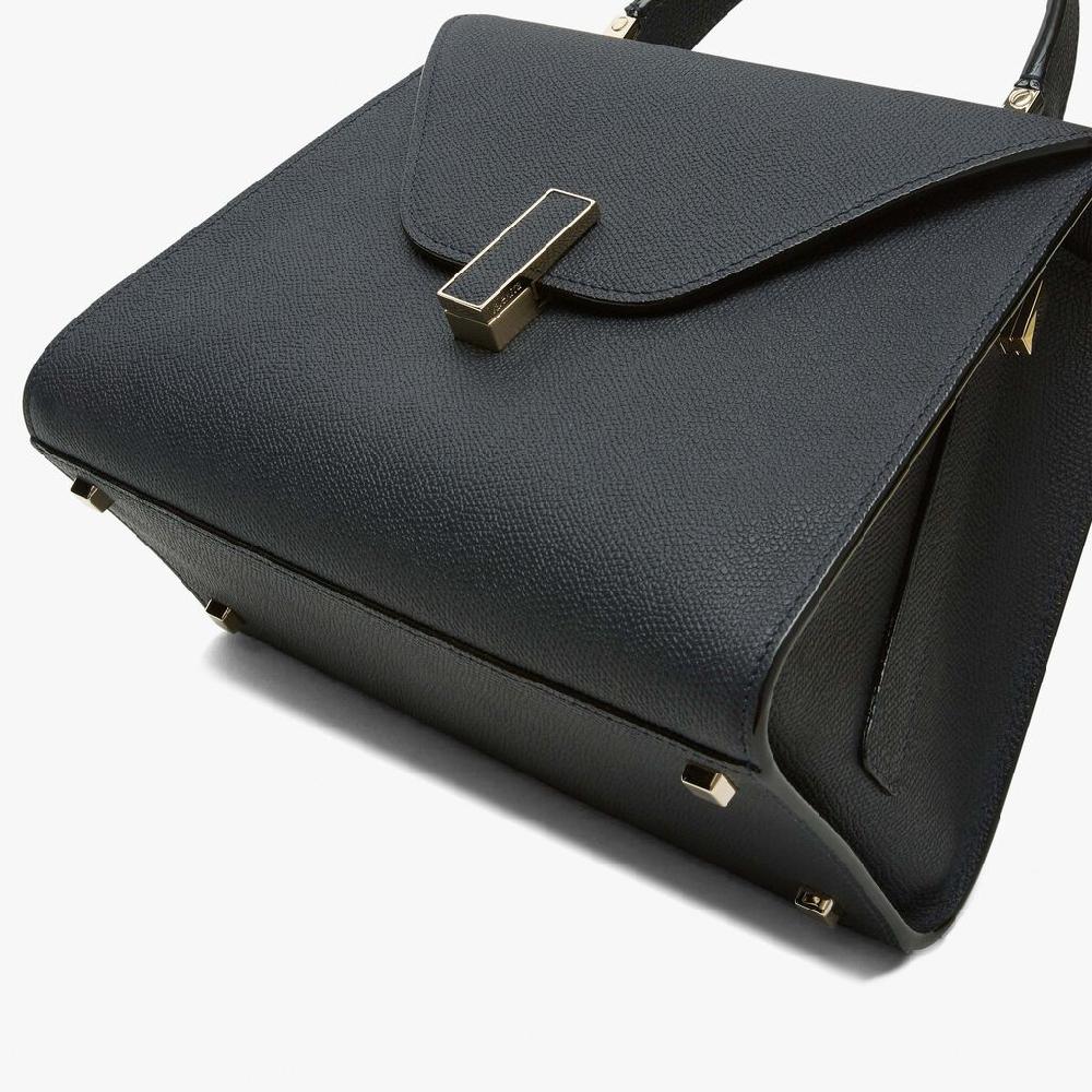 Valextra Borsa a mano Media in Pelle Blu Ottanio | Valextra Iside Consegna Veloce