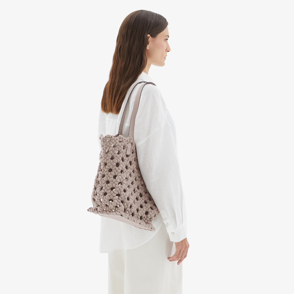 Valextra Borsa due manici da Donna in Tessuto Rosa intrecciato | Valextra Fino Al -60%