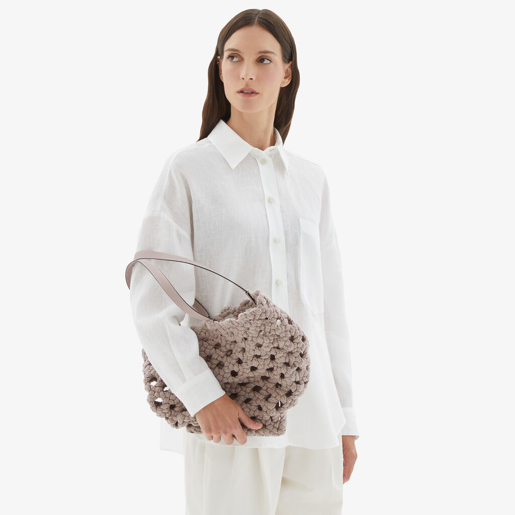 Valextra Borsa due manici da Donna in Tessuto Rosa intrecciato | Valextra Fino Al -60%