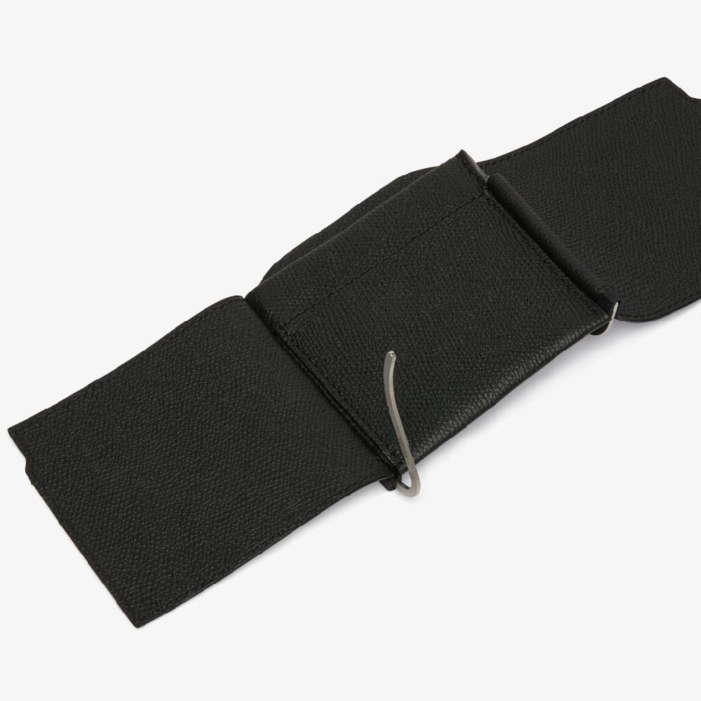 Valextra Portafoglio con fermasoldi trifold in Pelle Nera | Valextra Prezzo Ridotto
