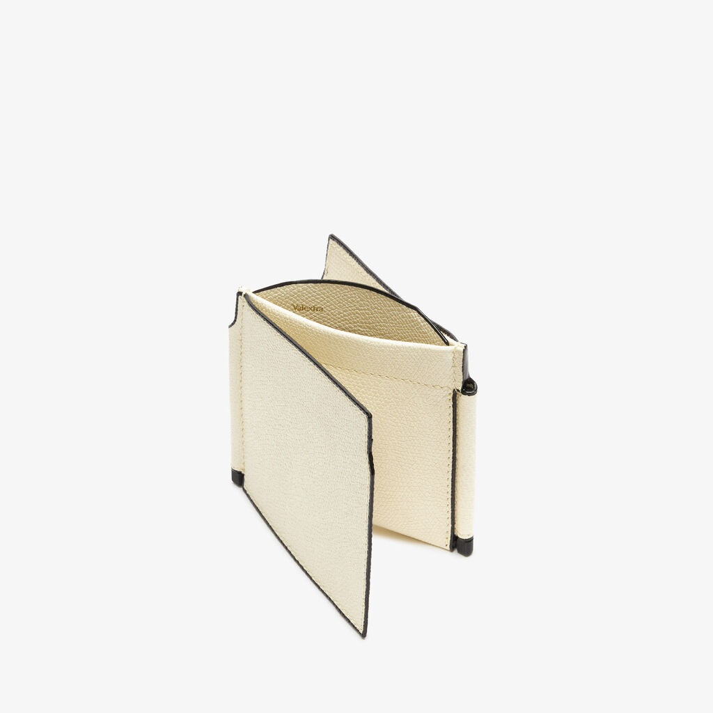 Valextra Portafoglio con fermasoldi trifold in Pelle Bianca | Valextra 50% di sconto con spedizione gratuita