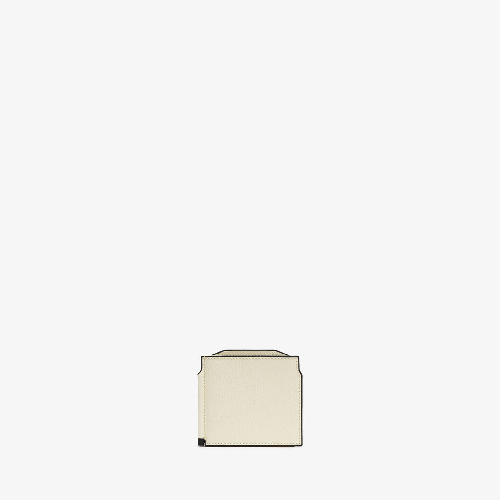 Valextra Portafoglio con fermasoldi trifold in Pelle Bianca | Valextra 50% di sconto con spedizione gratuita