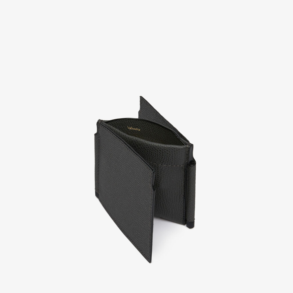 Valextra Portafoglio con fermasoldi trifold in Pelle Grigia | Valextra Convenienza