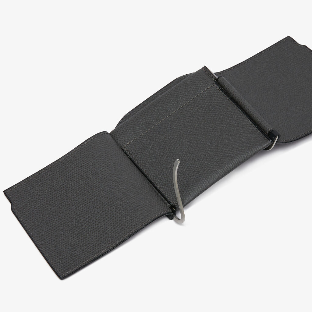 Valextra Portafoglio con fermasoldi trifold in Pelle Grigia | Valextra Convenienza