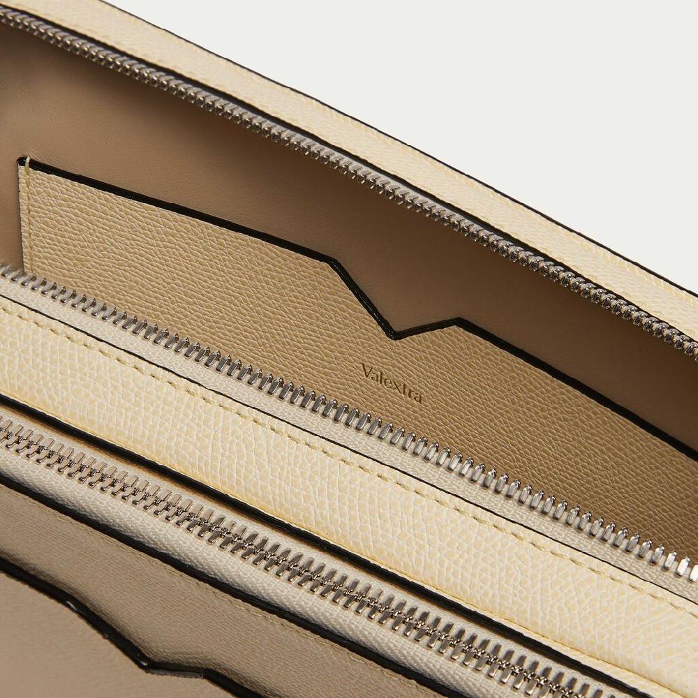 Valextra Valextra V-Line: Marsupio a tracolla in Pelle Bianca di lusso Sconto