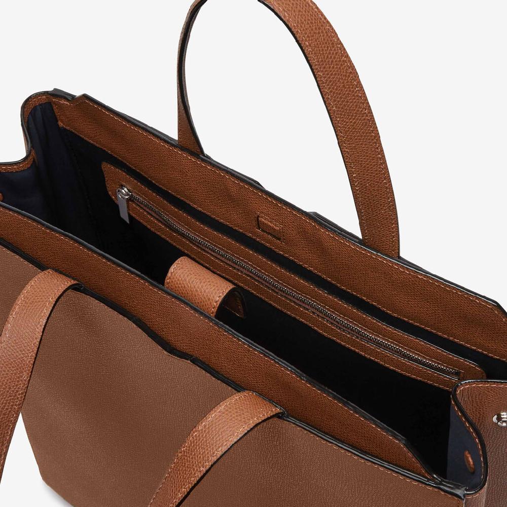 Valextra Borsa Shopping Uomo di Lusso in Pelle Marrone | Valextra V-Line In vendita