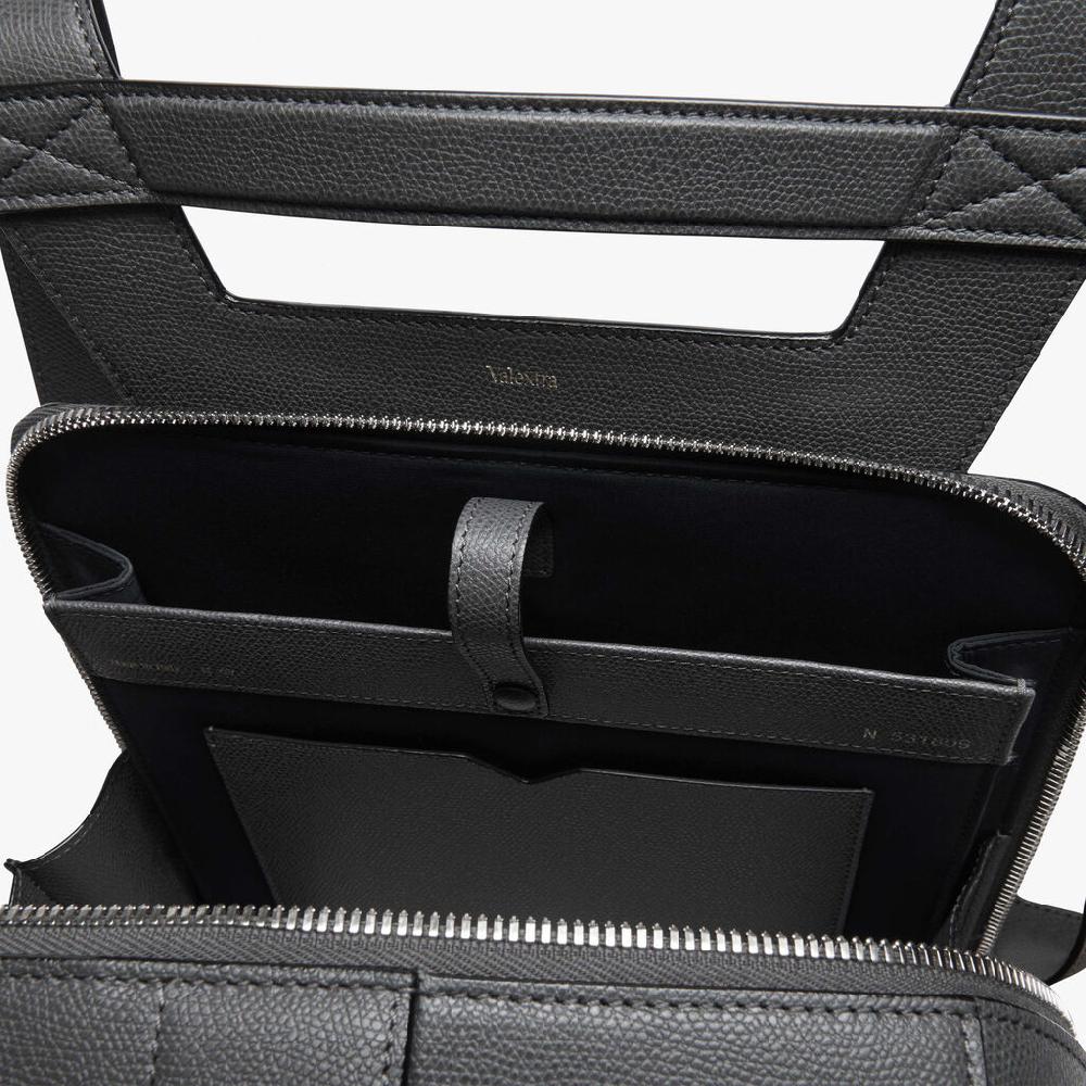 Valextra Valextra V-Line: Zaino da viaggio porta PC in Pelle Grigia Online