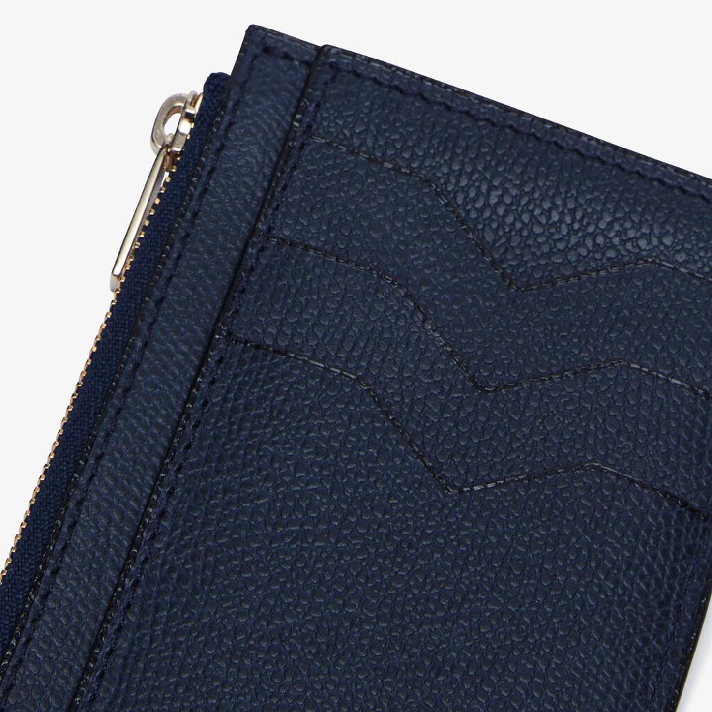 Valextra Porta carte da Uomo con zip di Lusso in Pelle Blu | Valextra In Vendita