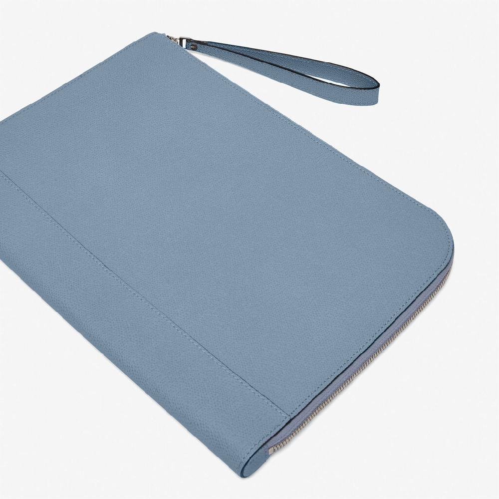 Valextra Pochette piatta portadocumenti in Pelle Azzurra | Valextra My Logo Offerte