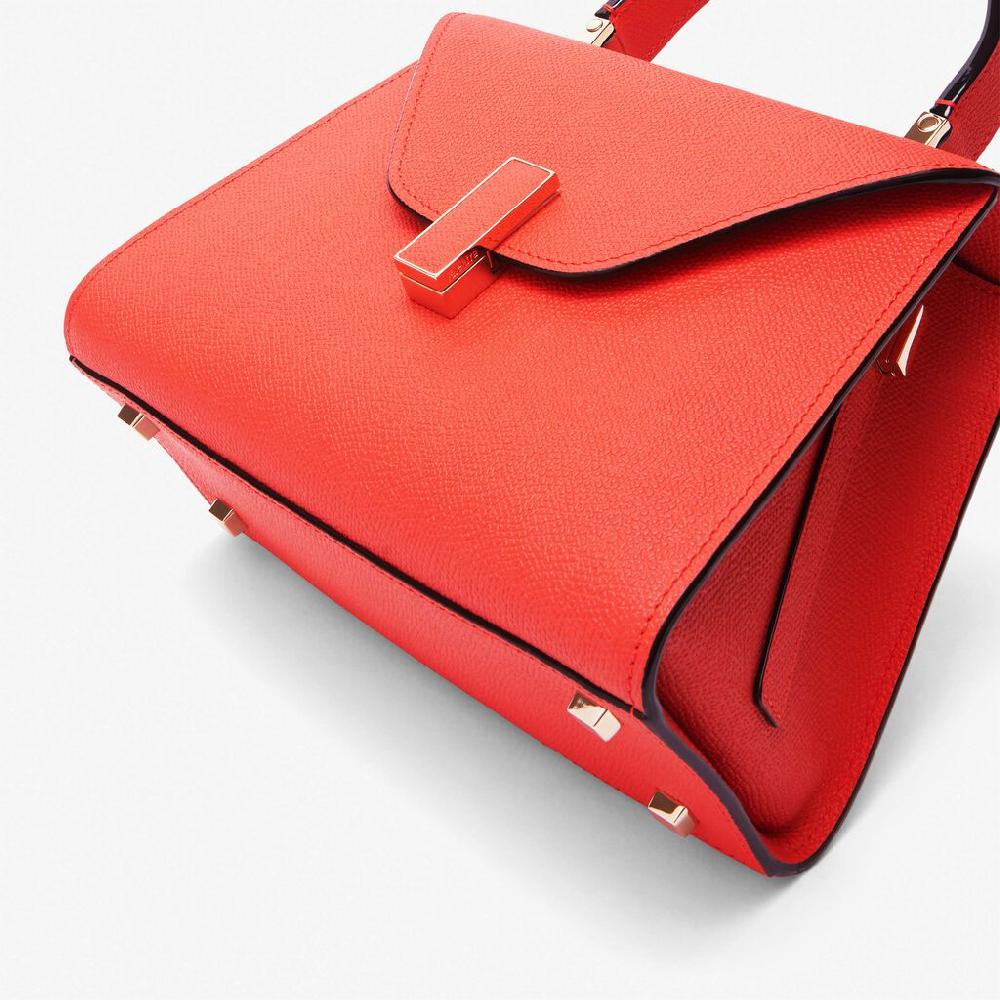 Valextra Borsa a mano Mini in Pelle Rossa Papavero | Valextra Iside In Saldo