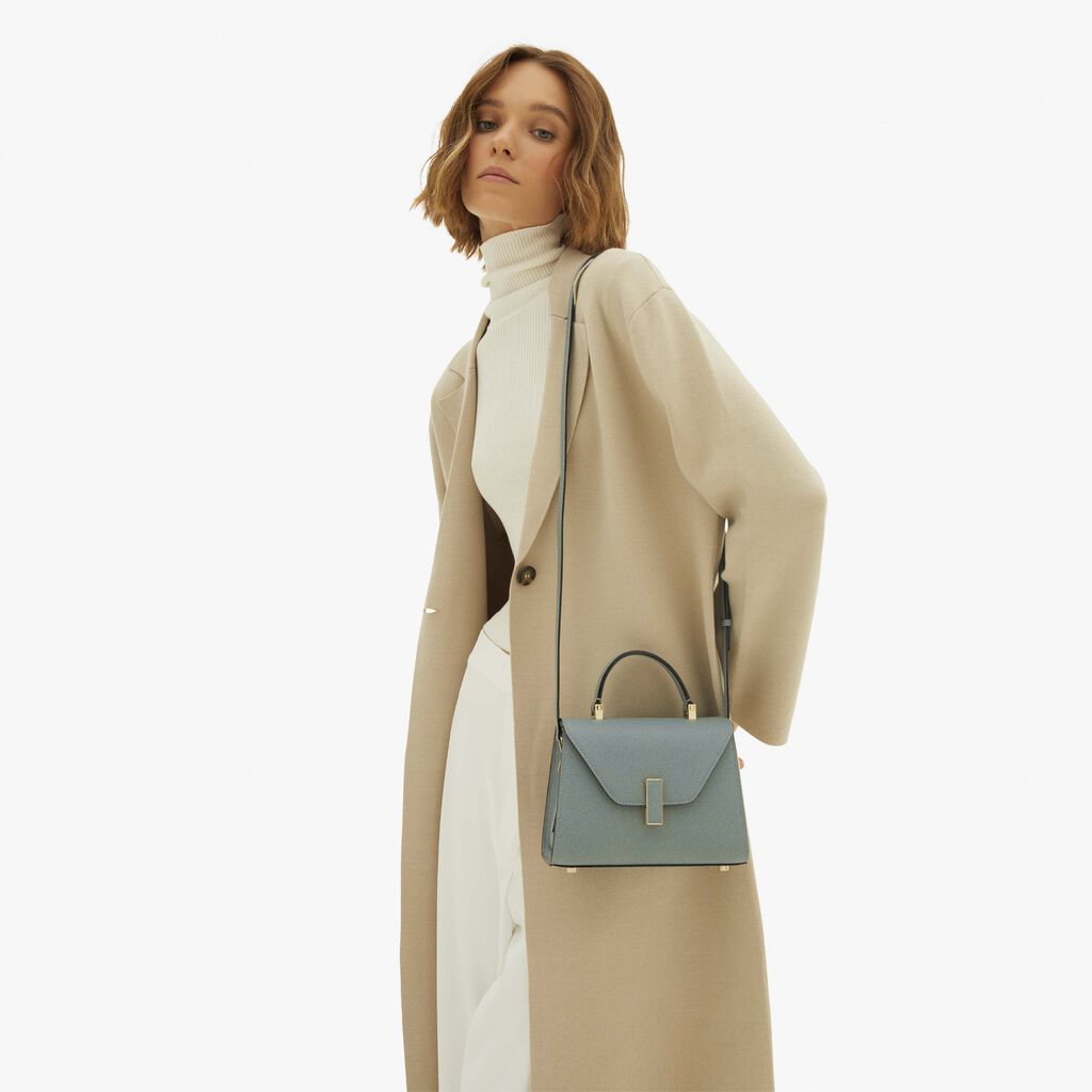 Valextra Borsa a mano Micro in Pelle Blu | Valextra Iside Moda