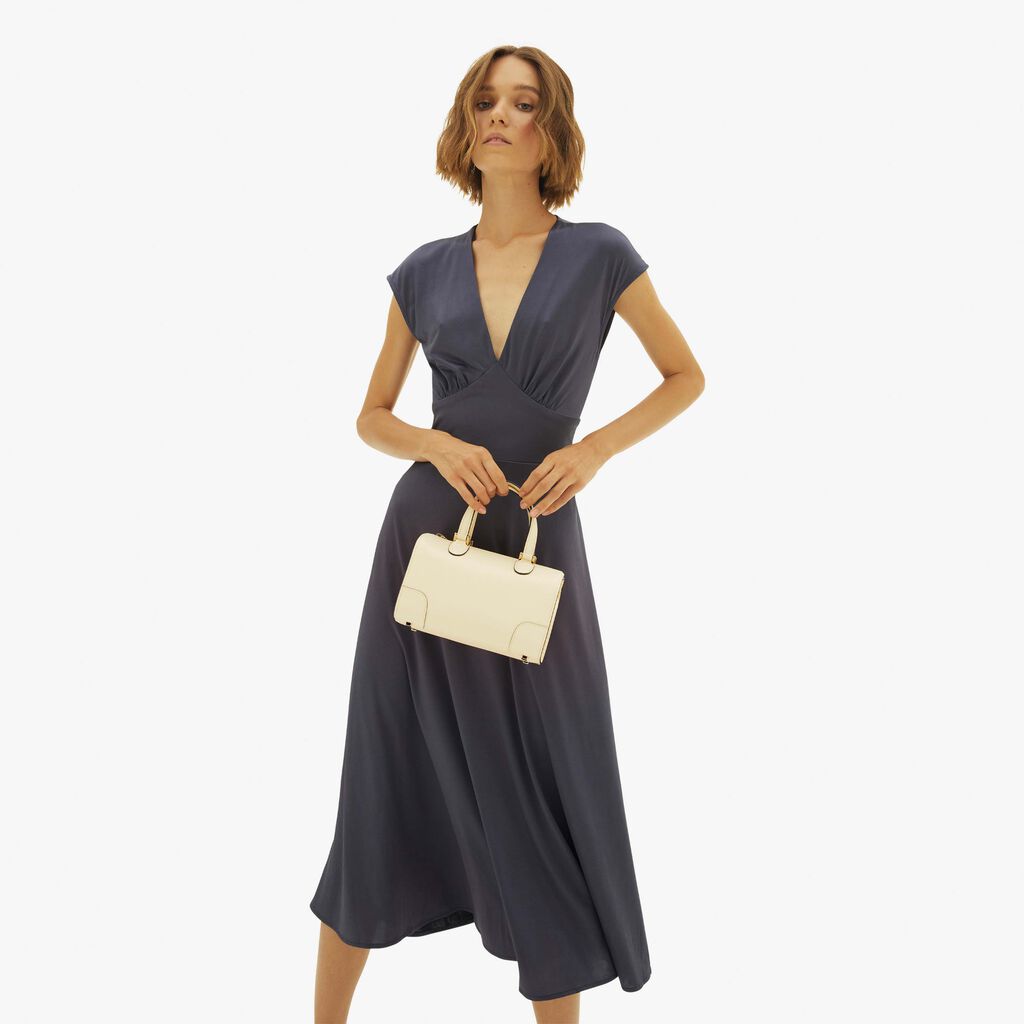 Valextra Borsa bauletto compatta in Pelle Bianca | Valextra Babila Italy