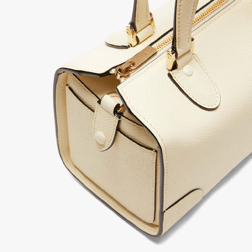 Valextra Borsa bauletto compatta in Pelle Bianca | Valextra Babila Italy
