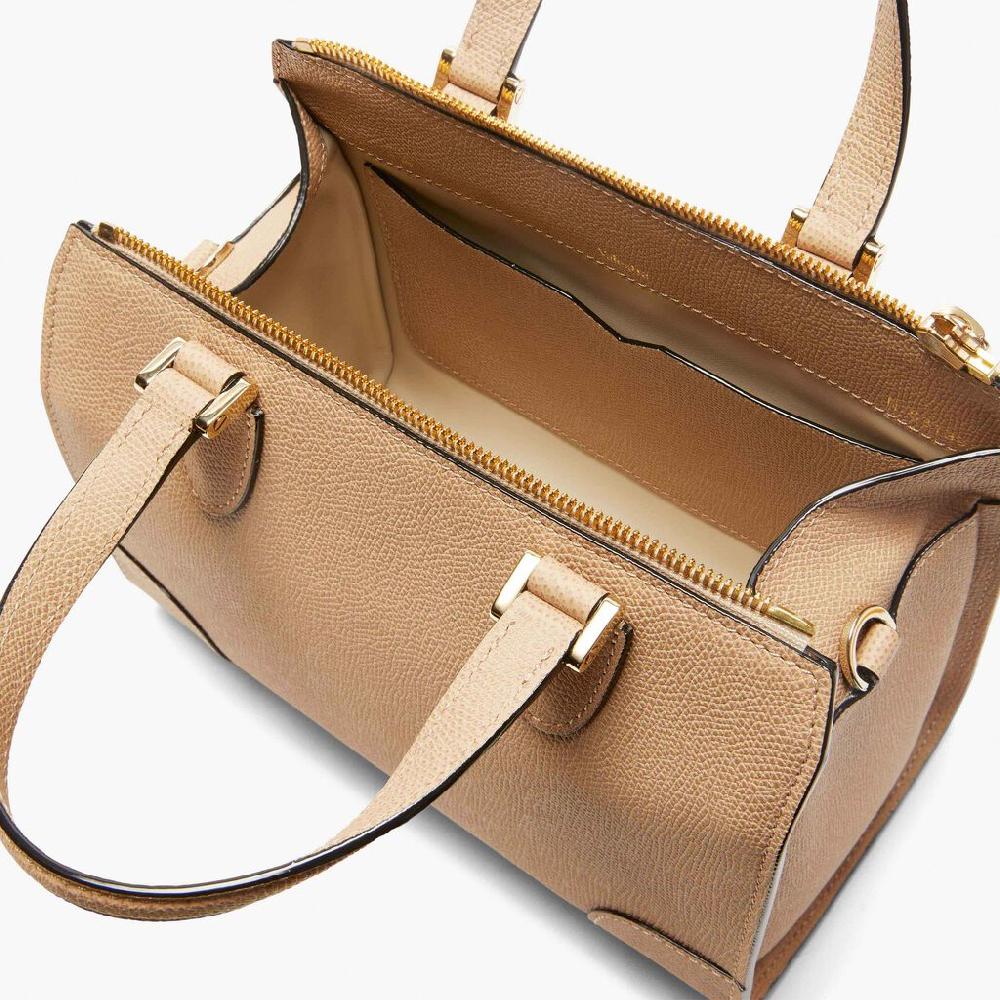 Valextra Borsa a bauletto in Pelle Beige con tracolla | Valextra Babila Italia