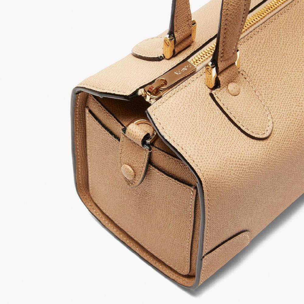 Valextra Borsa a bauletto in Pelle Beige con tracolla | Valextra Babila Italia