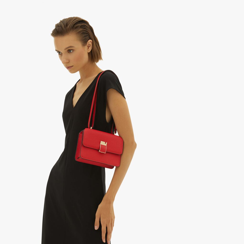 Valextra Borsa a tracolla in Pelle Rossa tracolla regolabile | Valextra Nuovo