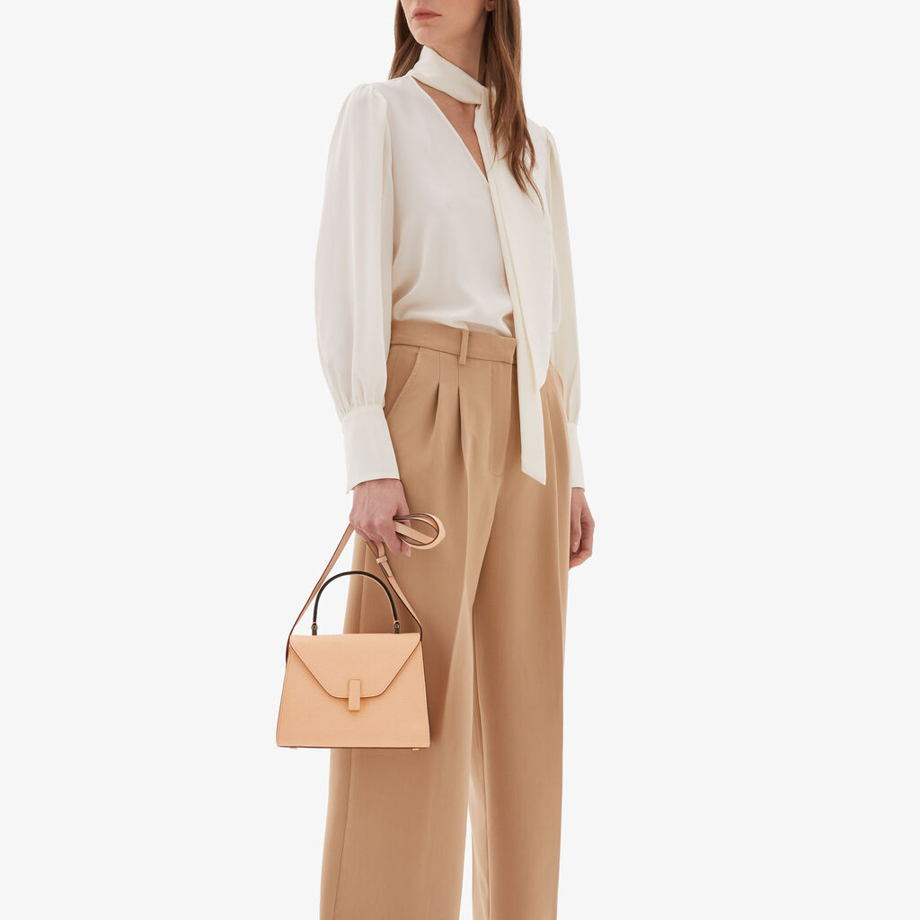 Valextra Borsa a mano Mini in Pelle Rosa Cipria | Valextra Iside Qualità