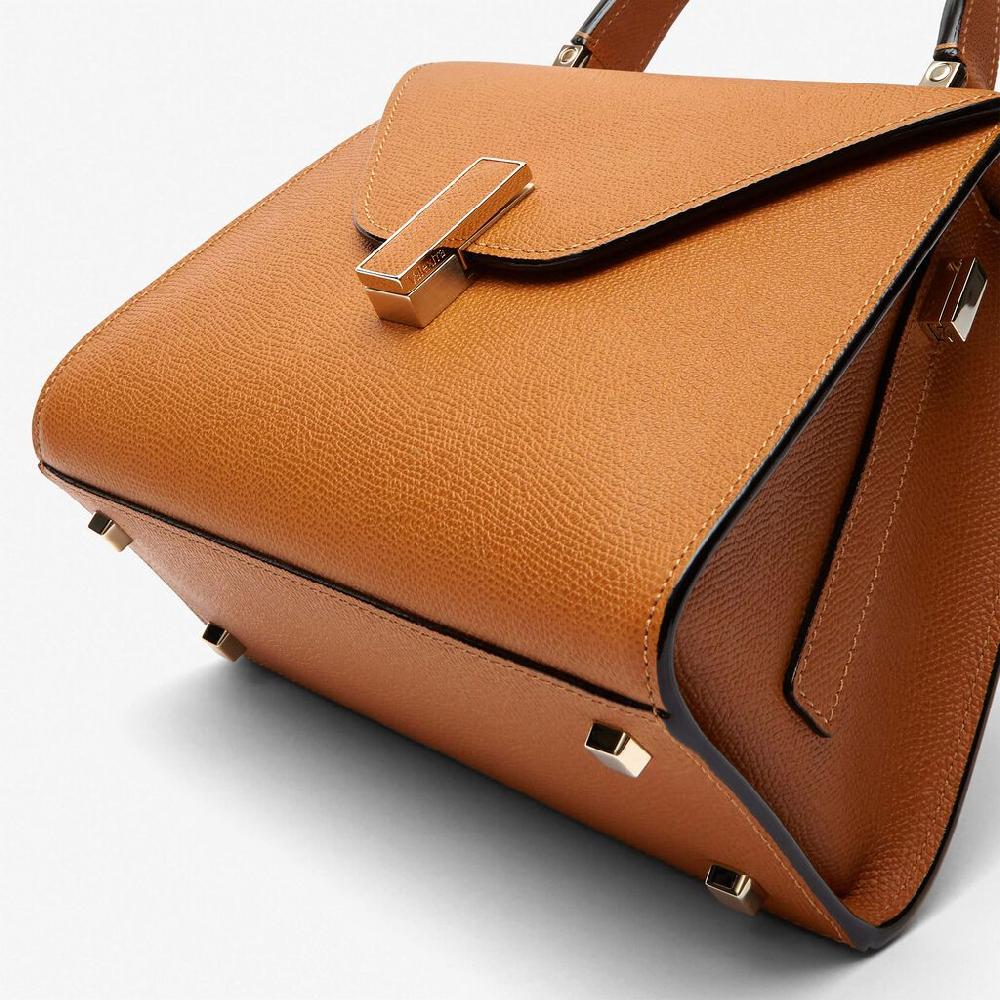 Valextra Valextra Iside: Borsa a mano Mini in Pelle Marrone Vendita