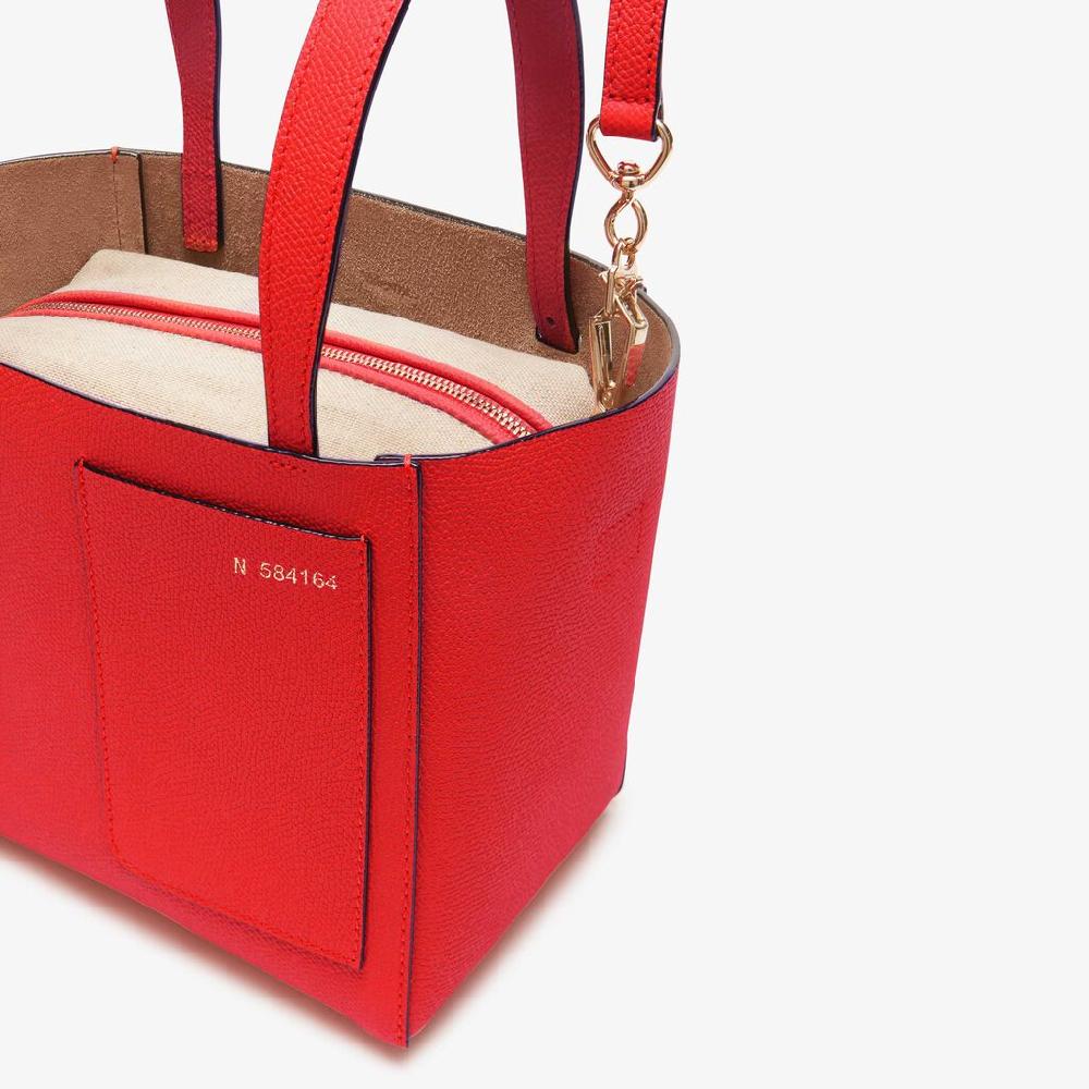 Valextra Borsa a secchiello da Donna di Lusso in Pelle Rossa | Valextra Soft Soddisfazione Garantita