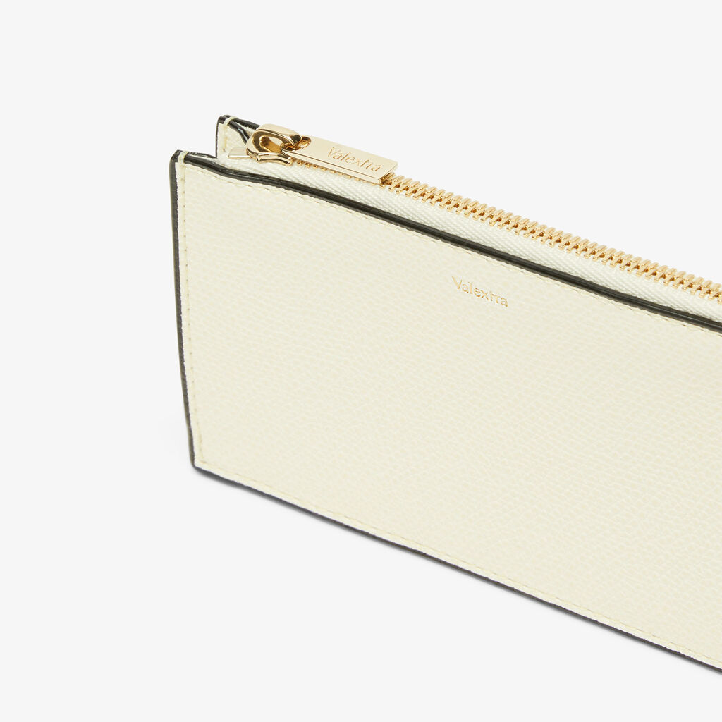 Valextra Porta carte raffinato in Pelle Bianca con zip | Valextra Consegna Veloce