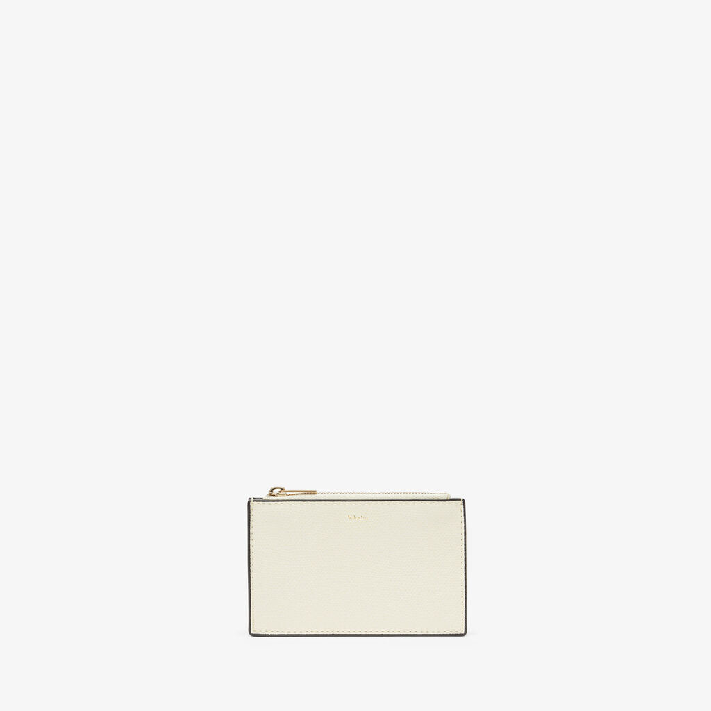Valextra Porta carte raffinato in Pelle Bianca con zip | Valextra Consegna Veloce