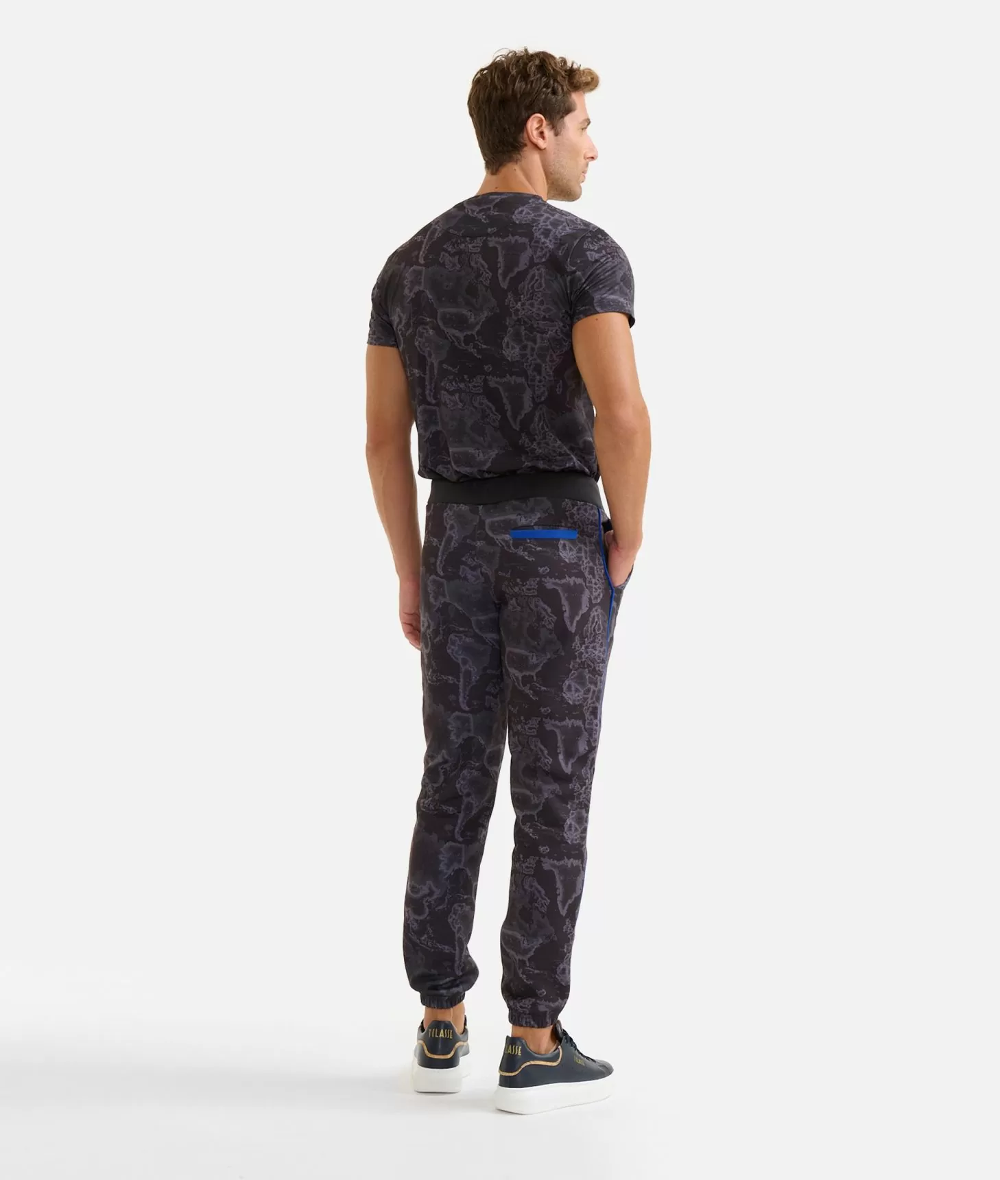 Alviero martini 1a classe Pantaloni jogging stampa Geo Night Neri Novità