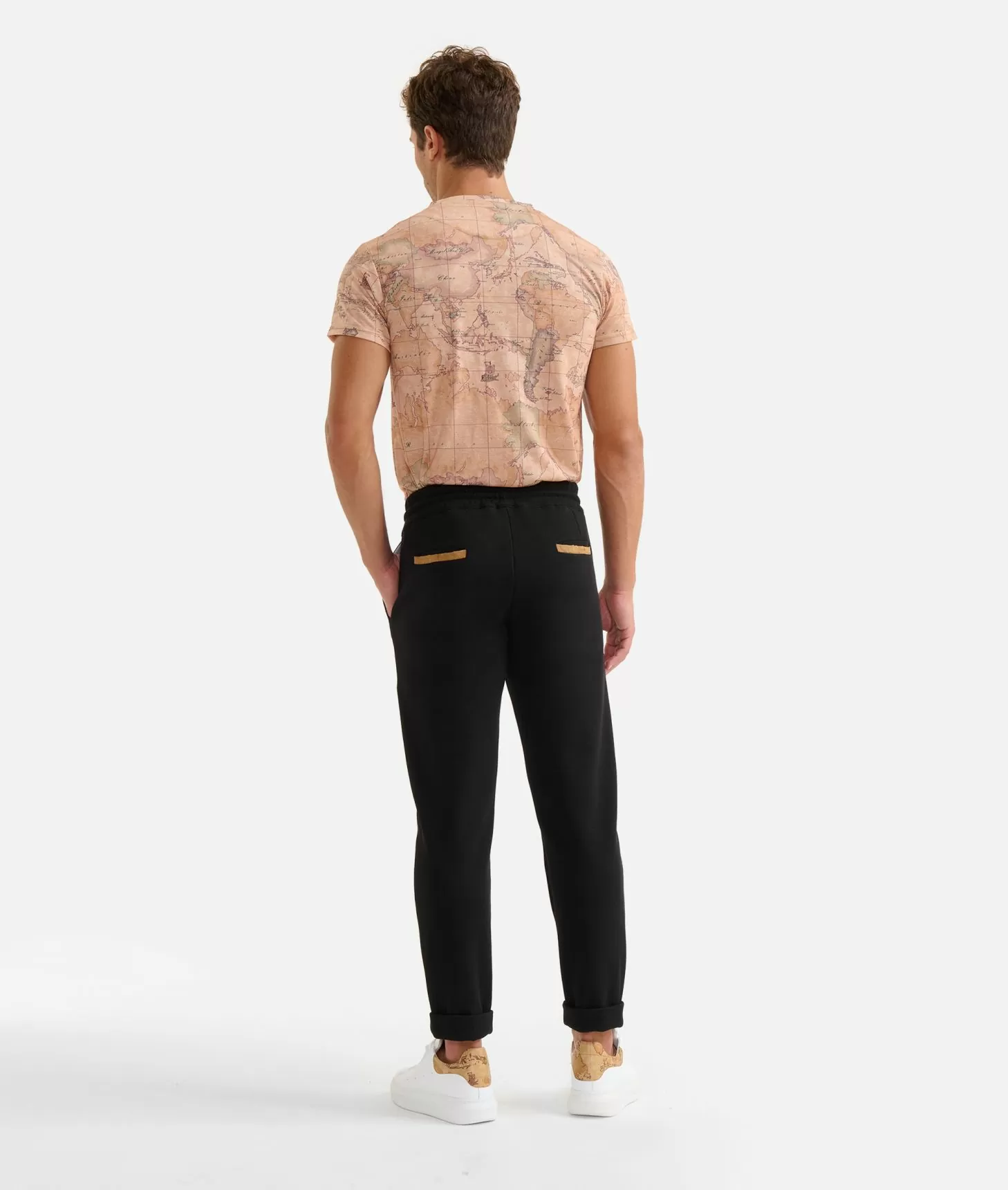 Alviero martini 1a classe Pantaloni con coulisse in cotone piquet Neri Outlet