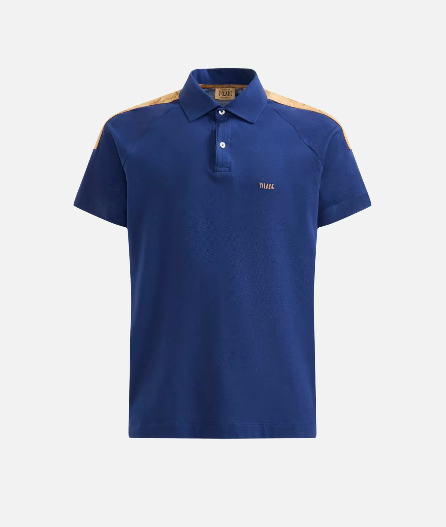 Alviero martini 1a classe Polo in cotone stretch con dettagli spalle Blu Klein Saldi