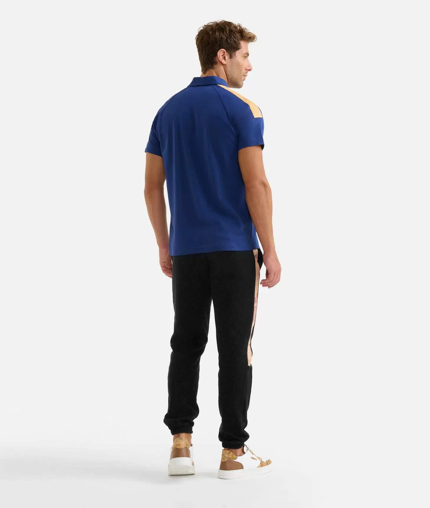 Alviero martini 1a classe Polo in cotone stretch con dettagli spalle Blu Klein Saldi