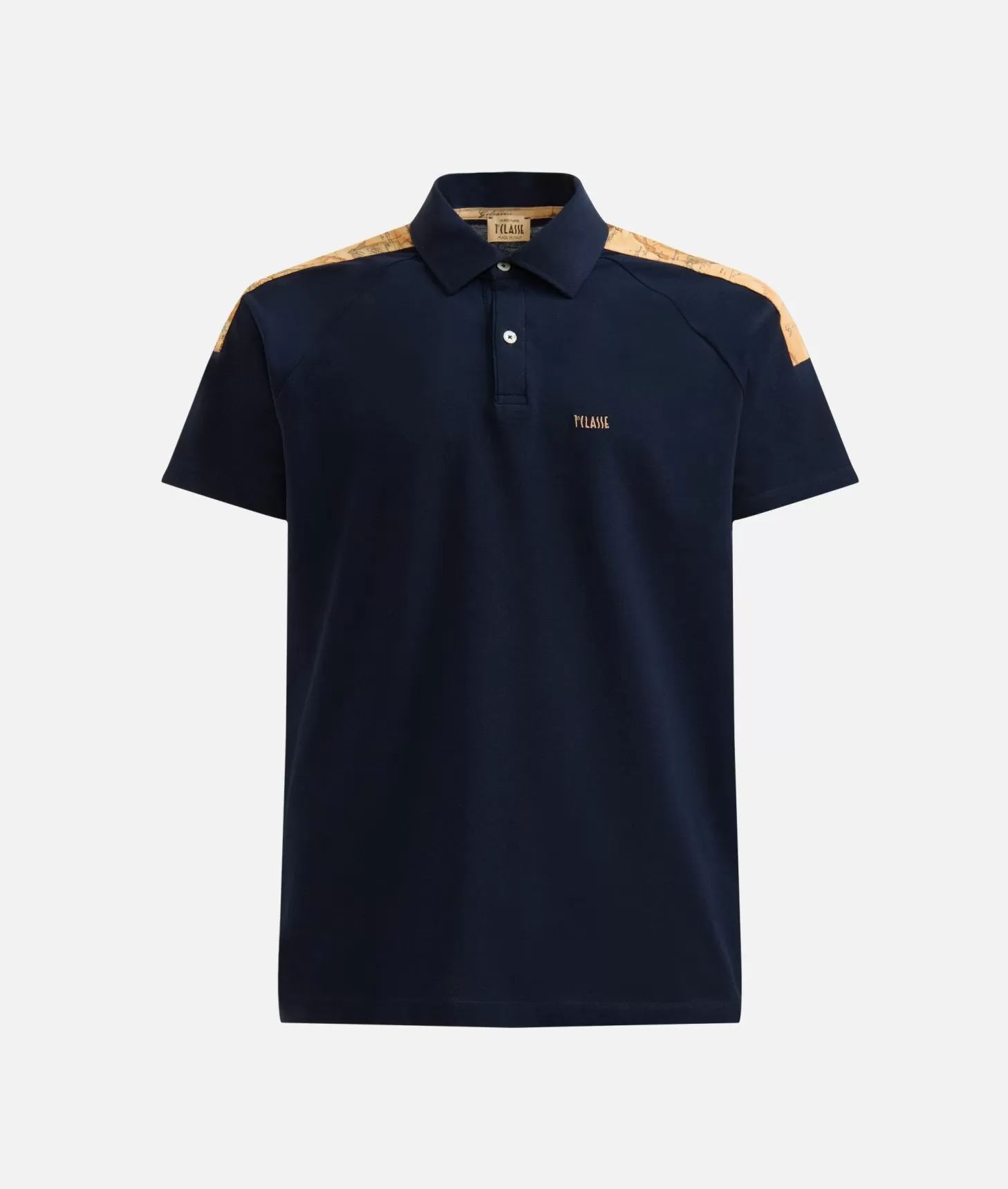 Alviero martini 1a classe Polo in cotone stretch con dettagli spalle Blu Navy Offerte