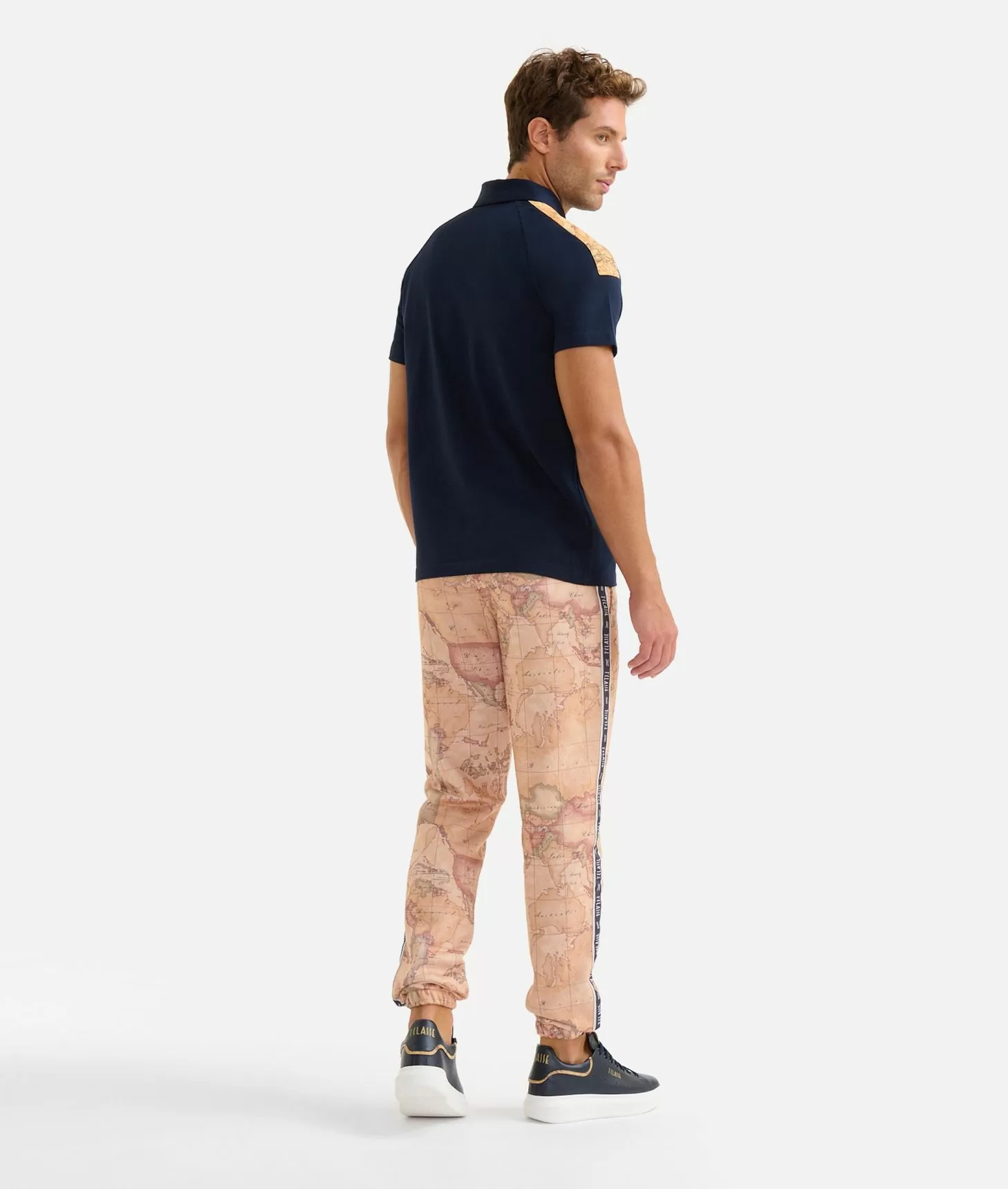 Alviero martini 1a classe Polo in cotone stretch con dettagli spalle Blu Navy Offerte