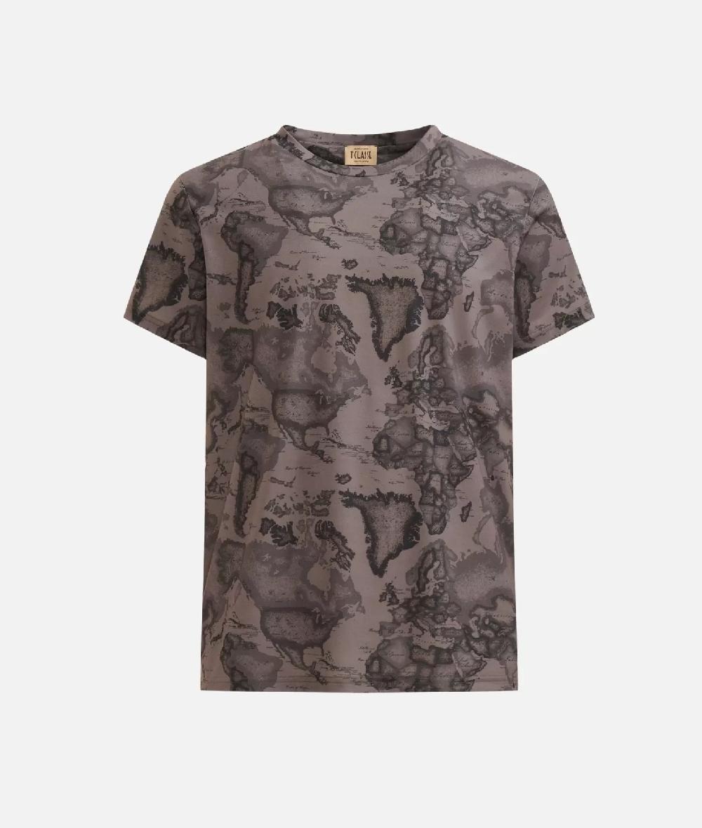 Alviero martini 1a classe T-shirt stampa Geo Military Verde Vendita Economica