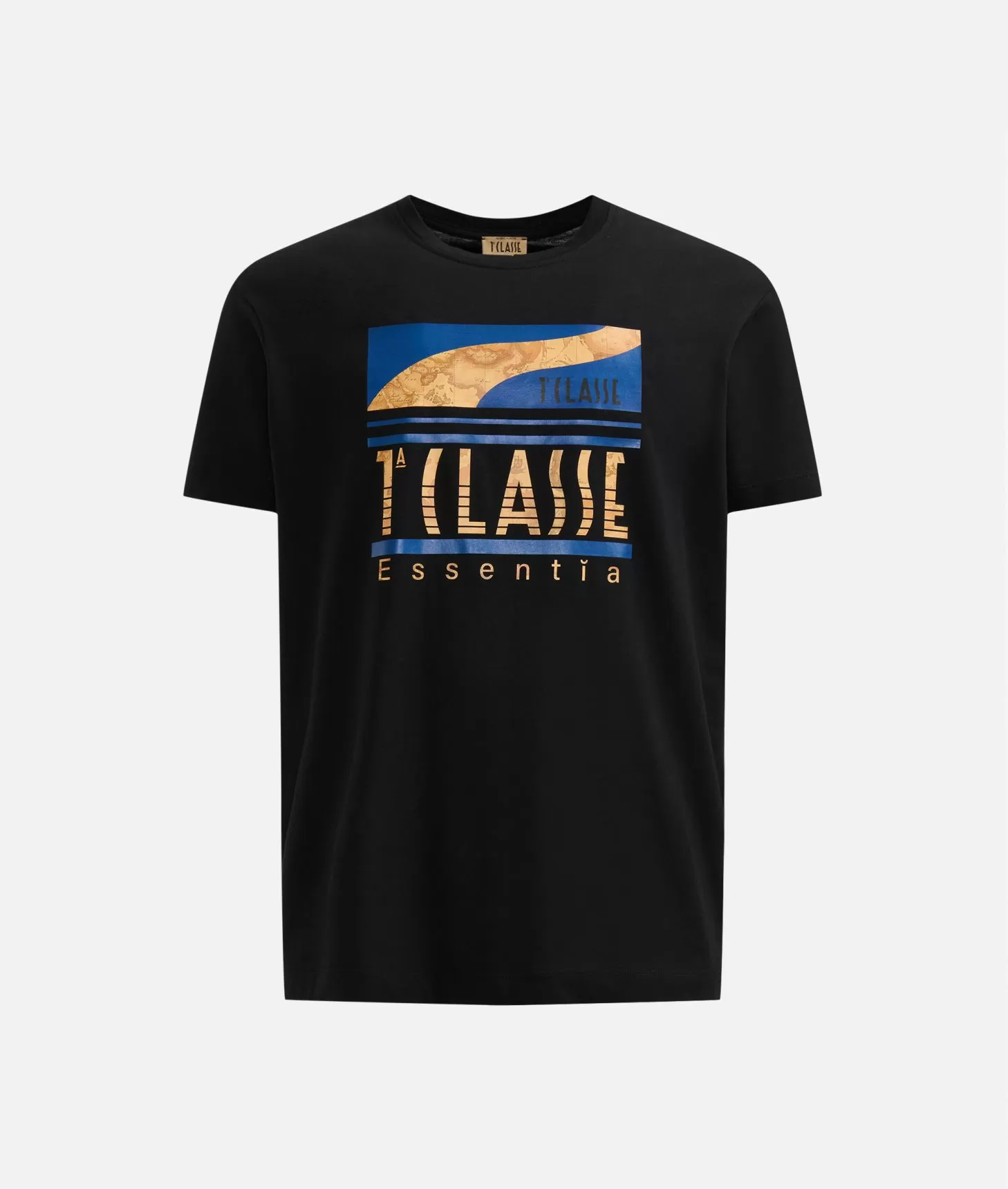 Alviero martini 1a classe T-shirt in cotone con logo 1ᴬ Classe Essentia Nera Nuova