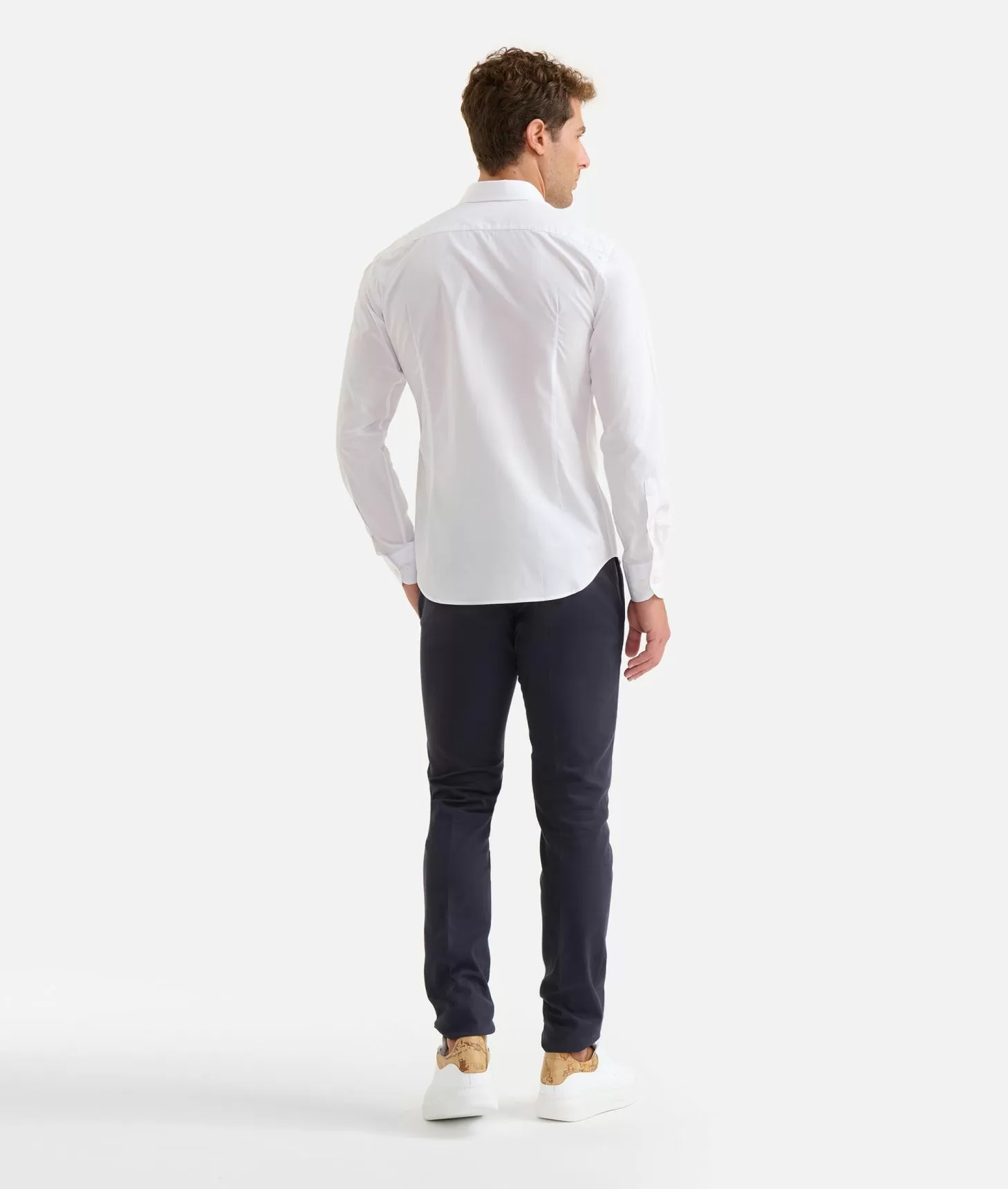 Alviero martini 1a classe Camicia slim in cotone con dettaglio tasca Bianca Moda