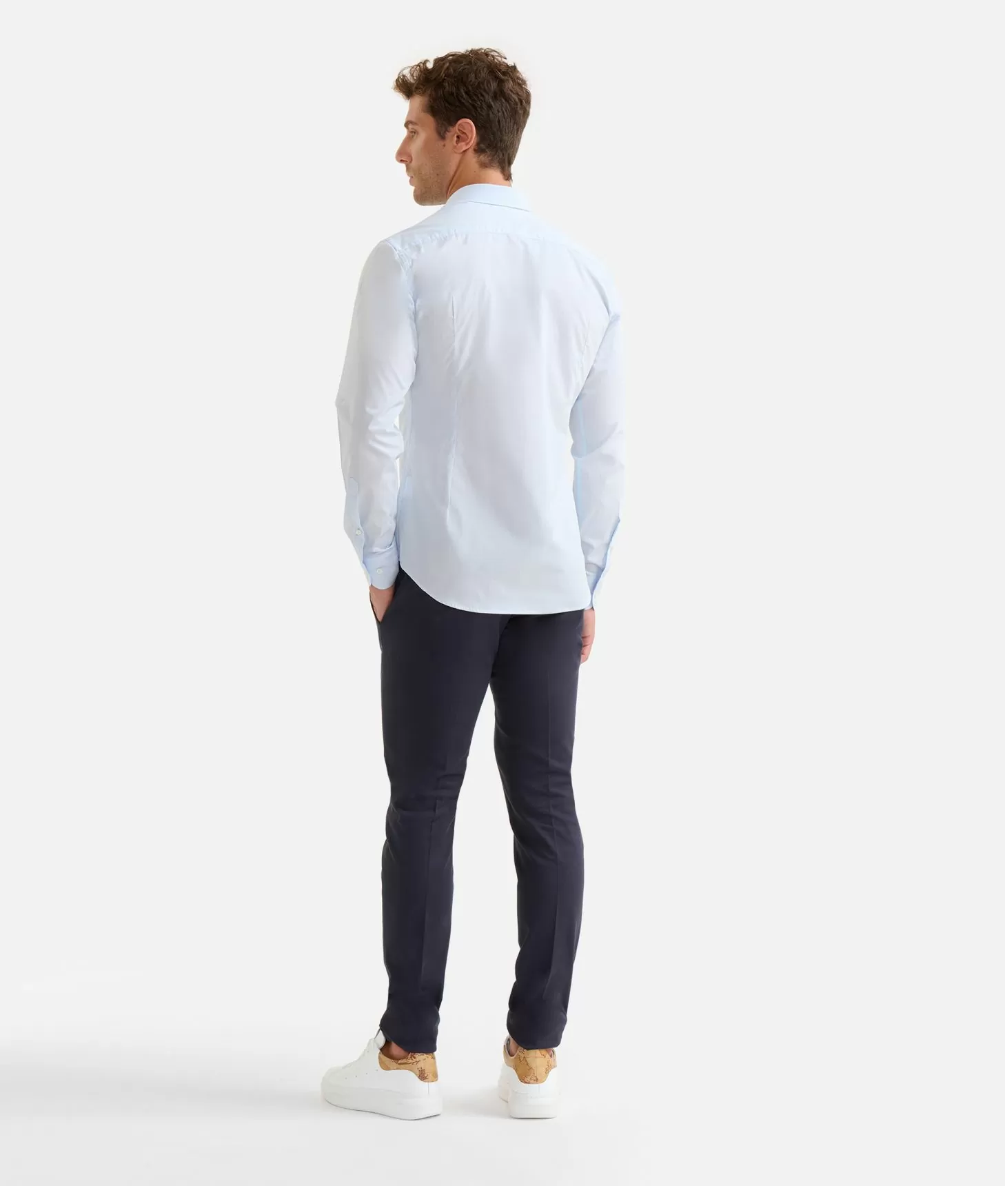 Alviero martini 1a classe Camicia slim in cotone con dettaglio spalle Azzurro Polvere Italia