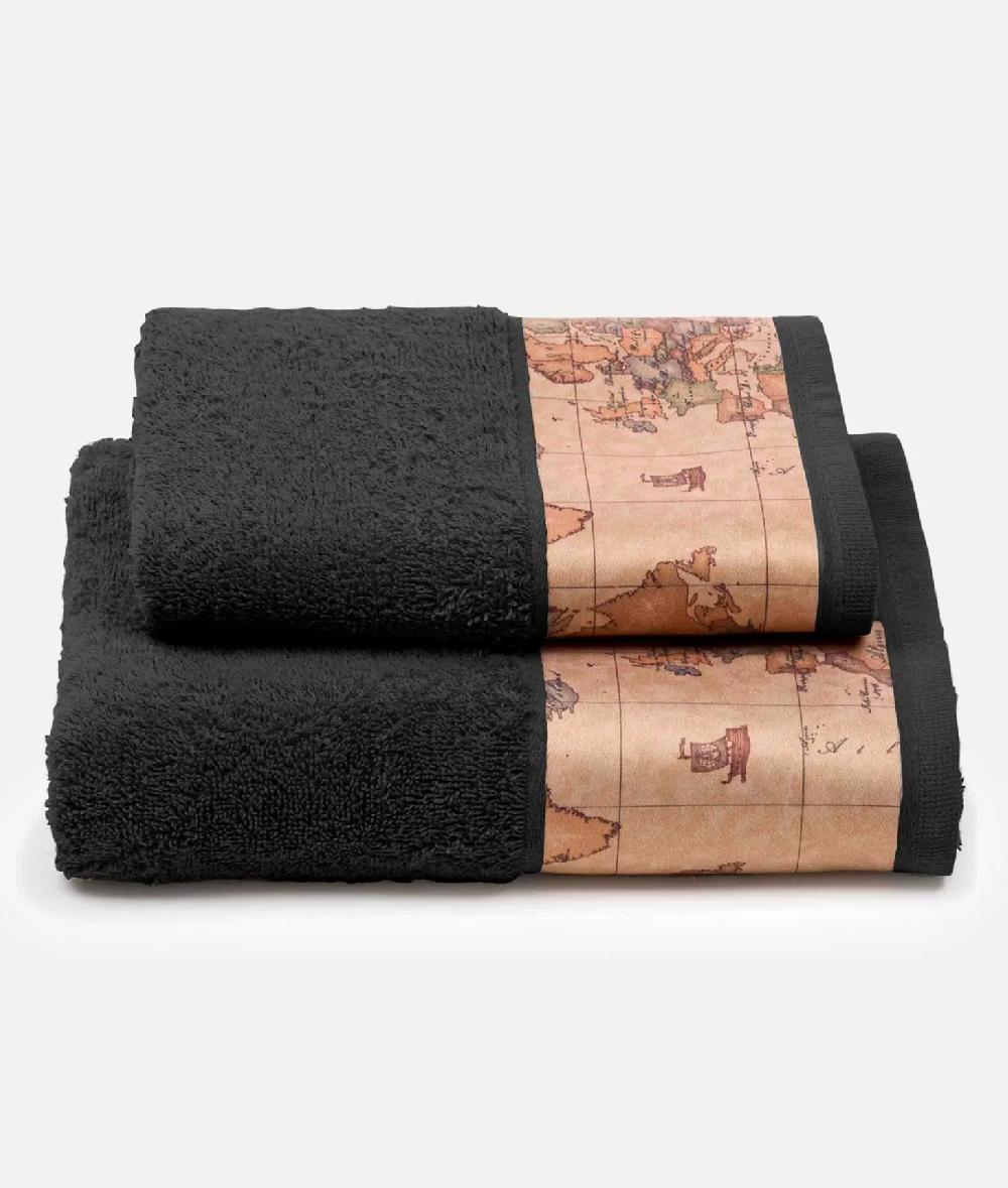 Alviero martini 1a classe Set con beauty e asciugamani in spugna di cotone Nero Offerta
