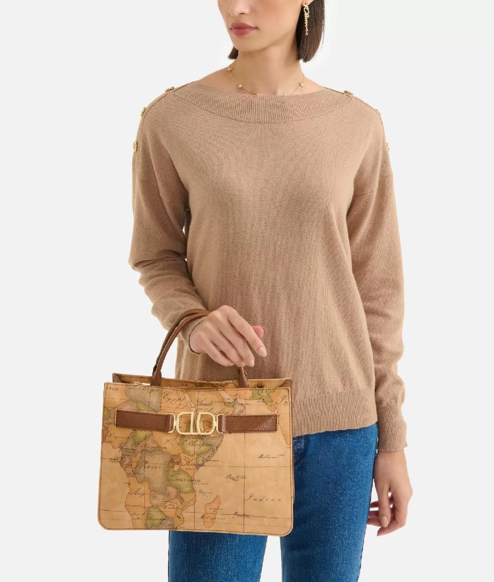 Alviero martini 1a classe 3D Geo borsa a mano con tracolla Castagna Shopping online