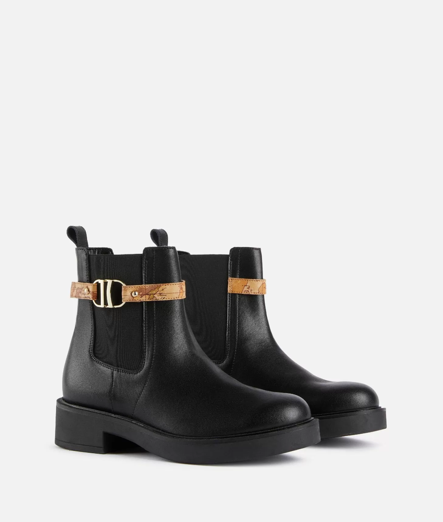 Alviero martini 1a classe Stivaletti beatles in pelle liscia con cinturino Geo Classic Neri Hotsell